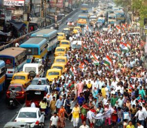 trinamool congress workers participate in a rally 398110
